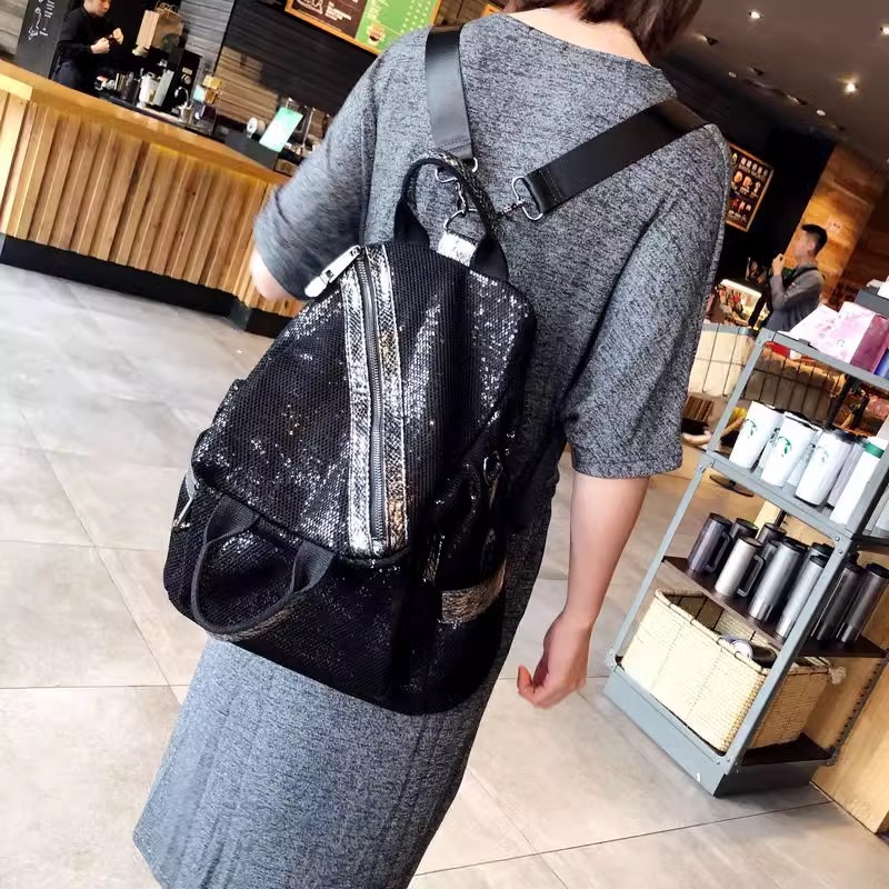 Luxury Bags Vintage - Neue Frauen Nylon Pailletten Rucksäcke hochwertige