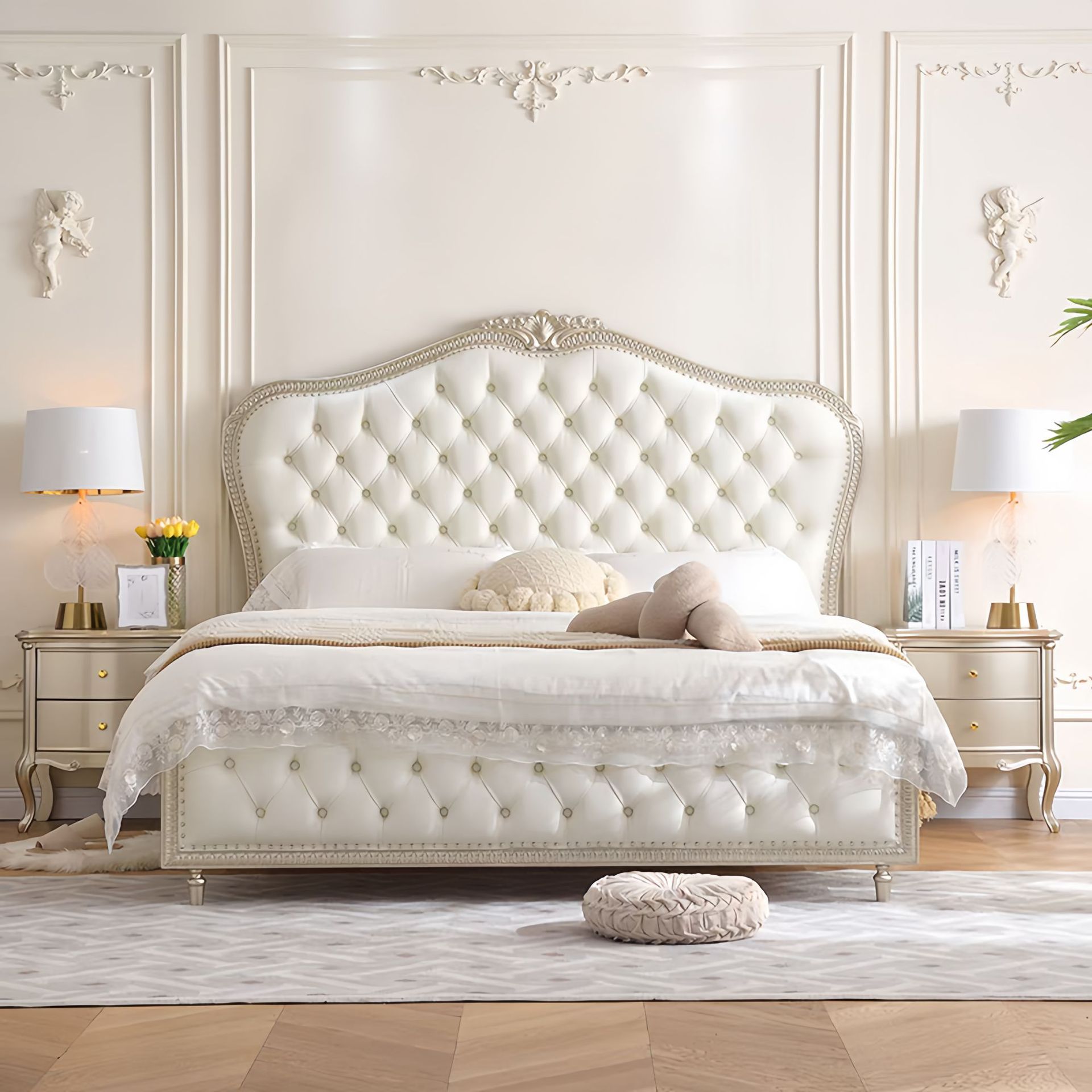 Luxury Bags Direct - Direkt vom Hersteller: 2026 Amerikanisches Luxus-Massivholz-Schlafzimmer-Set,