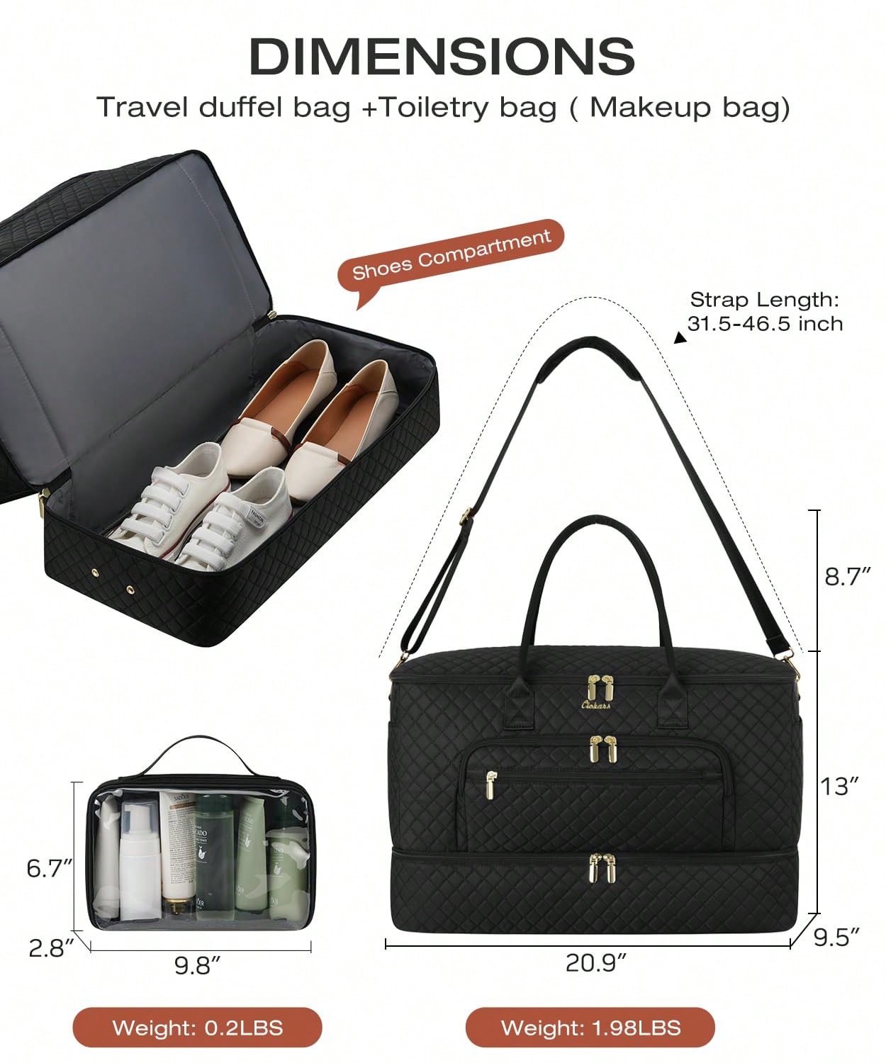 2-teiliges Modisches Vielseiti – Weekender Bag Duffle Bewertung und Preis
