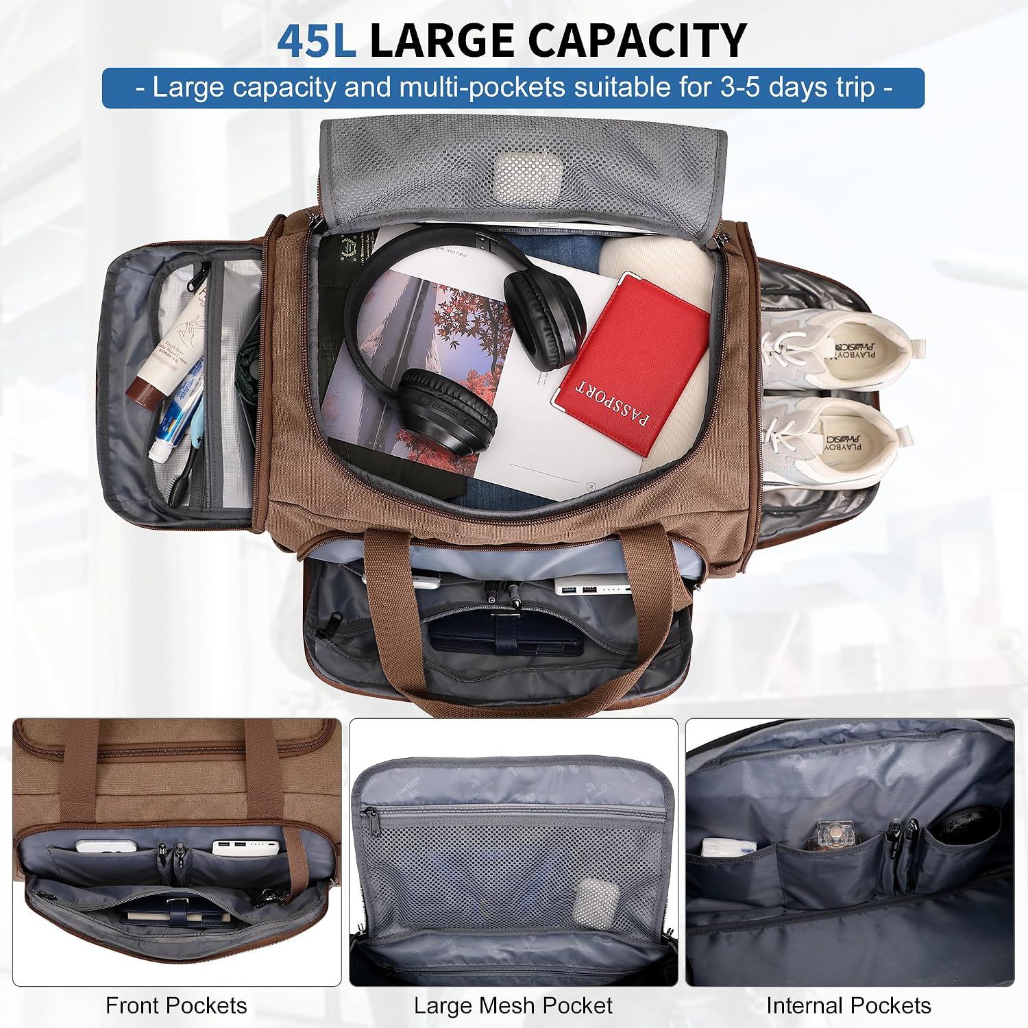 Canvas-Reisetasche für Männer  – Weekender Bag Duffle Bewertung und Preis