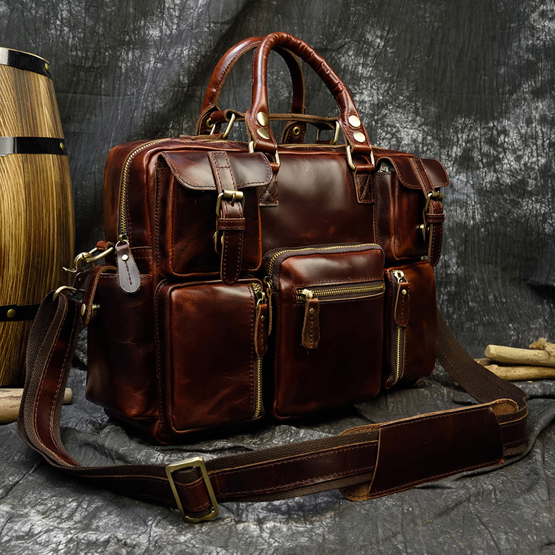 Männer echte leder aktentasche – Laptop Bag Leather 15 Bewertung und Preis